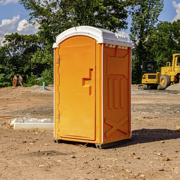 how often are the portable restrooms cleaned and serviced during a rental period in Emden Missouri